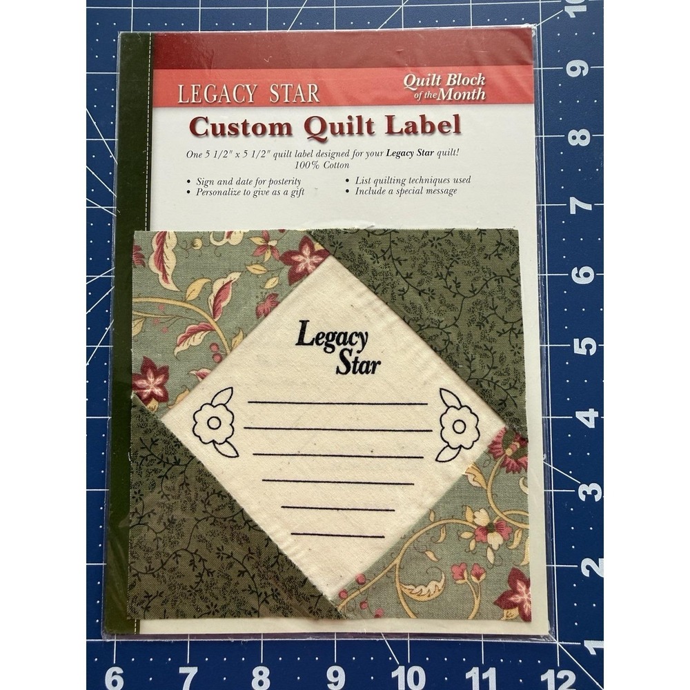Joann Legacy Star Quilt Block Of The Month 5.5"x5.5" Custom Quilt‎ Label New